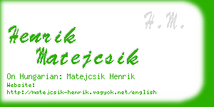 henrik matejcsik business card